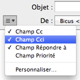 Activer le champ CCi dans Mail.app