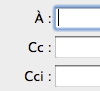 Champs À CC CCi dans Mail.app