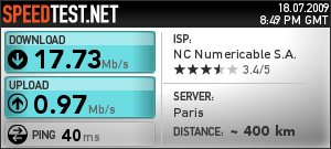 Un SpeedTest avec Darty câble
